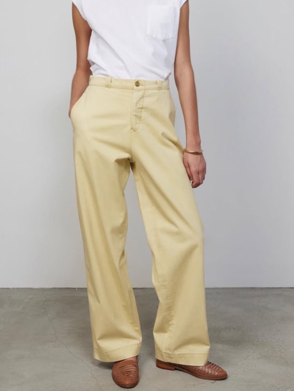 New B SIDES Chino Relaxed Straight Leg Pants Straw NWT Casual Women’s 31